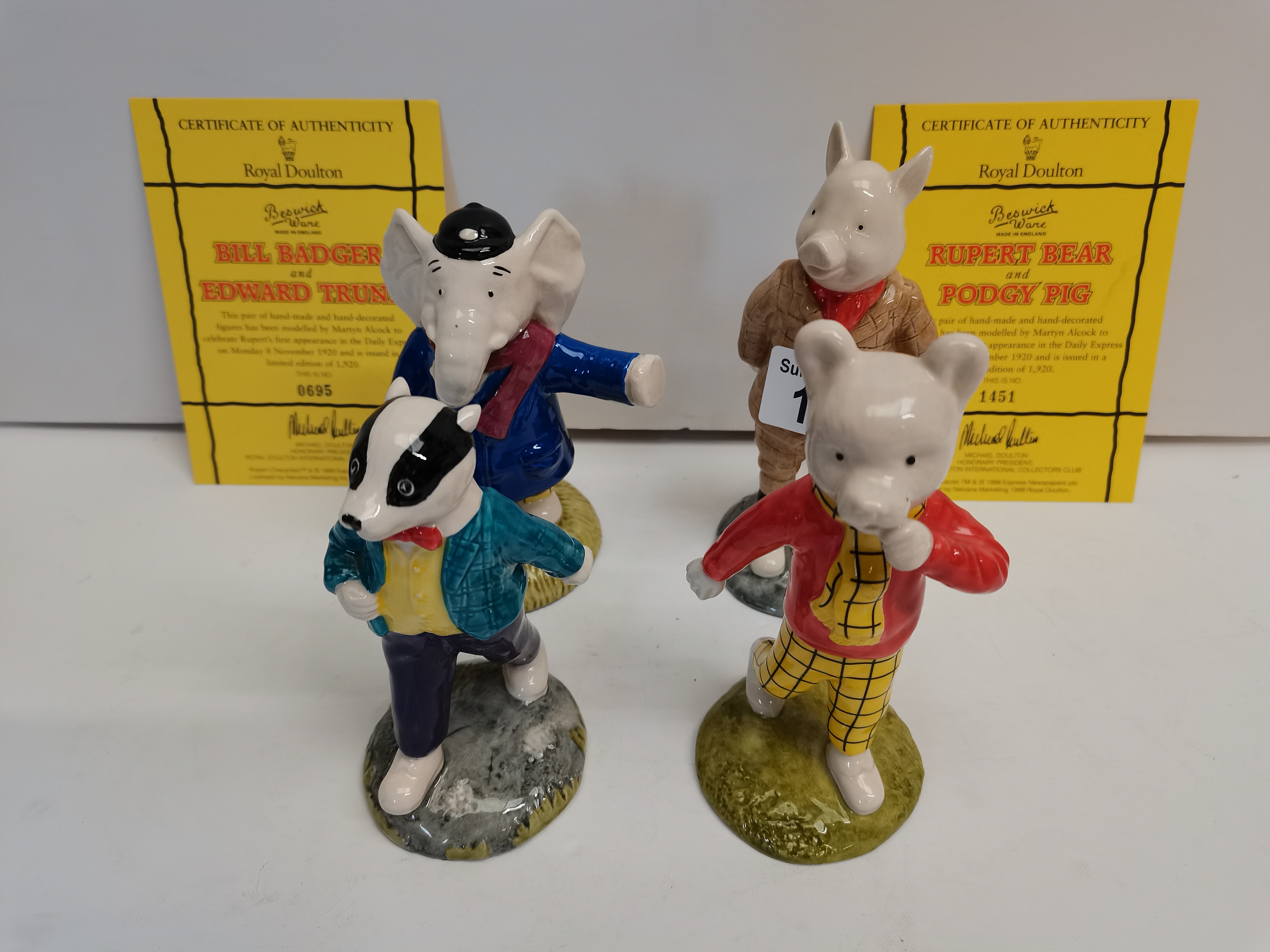 4 x Rupert the bear figures