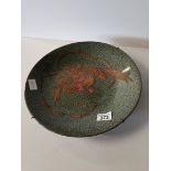 Chinese 34cm dish/ bowl with cockerill decoration