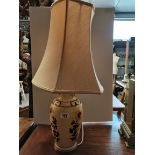Quality cream and floral table lamp