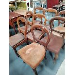 9 x victorian baloon back chairs
