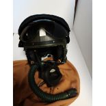 British 1970/80s military fast jet pilot flying helmet and oxygen mask all complete