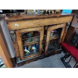 Antique walnut display cabinet with ormalu decoration and inlaid in the Dutch style
