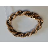 18ct gold rope twist bracelet marked 750 1 AR Made Arezzo Italy 38g possibly CARTIER