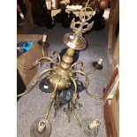 Large Brass Central Chandelier