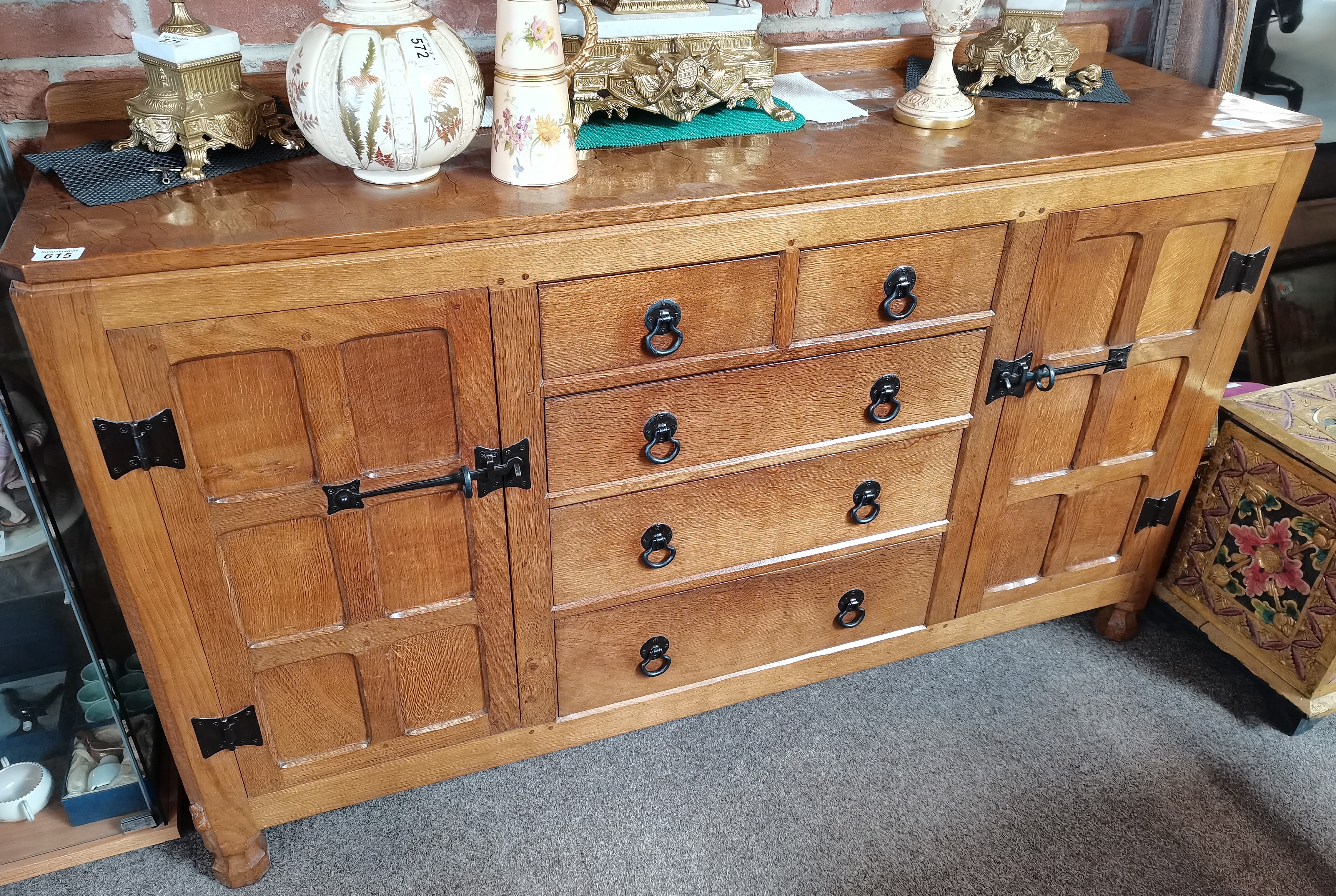 Early Squirrelman 1.5m long sideboard bought from Wilf Hutchinson 1962 ( mouseman interest )