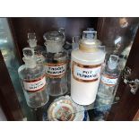 set of 9 chemist bottles plus chemist set