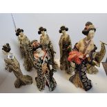 7 Oriental/Japanese Lady Ornaments