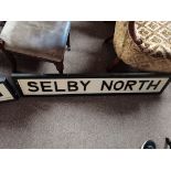 A pair of original Station name plates in wood from SELBY NORTH YORKSHIRE SELBY NORTH and SELBY
