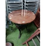 Antique copper topped pub table