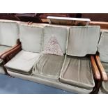 3 piece cane and upholstery suite