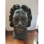 45cm high bust in bronze of gent ( very heavy )