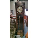 Oak grand mother clock with weights