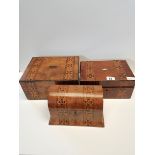 3 inlaid boxes/Tea Caddys