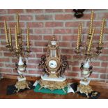 Imperial brass clock garniture set made in italy 65cm high