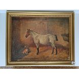 Picture of a Horse and Terrier By Francis James Barraud 60cm x 45cm (Painter of the HMV Dog)