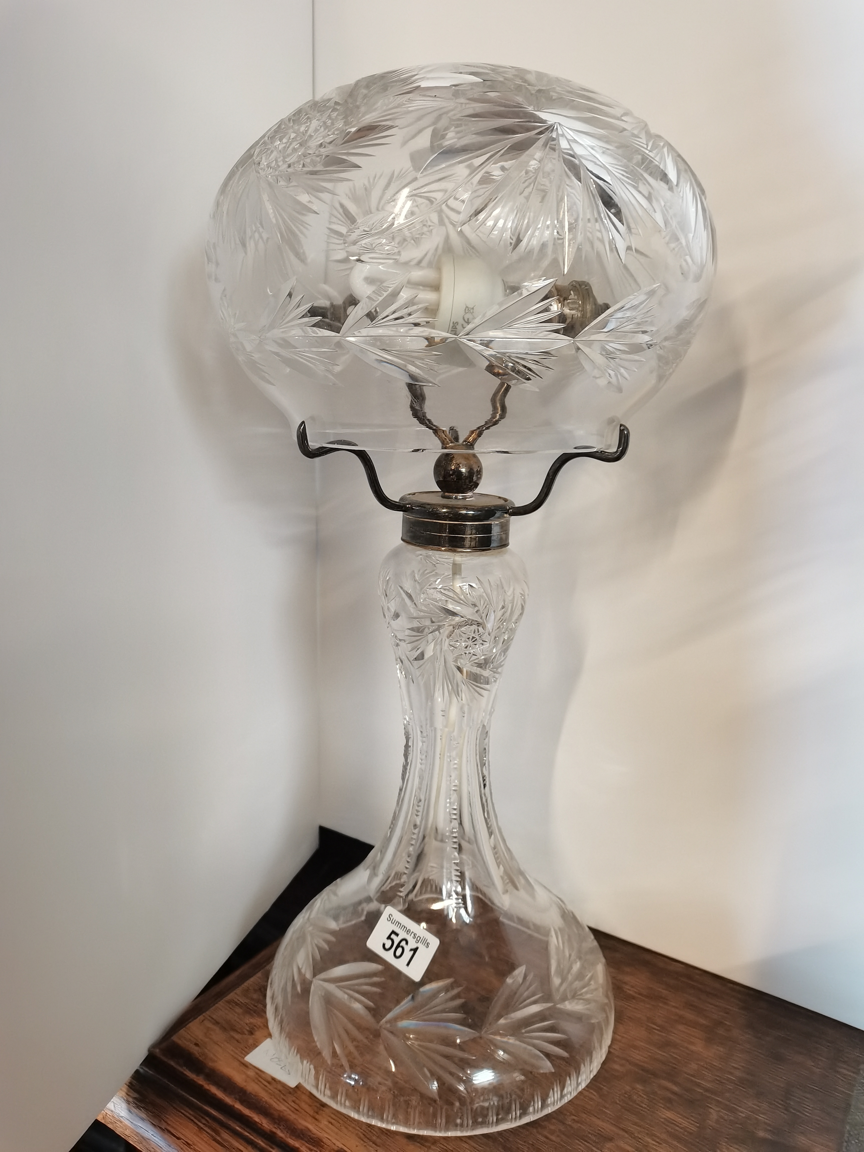 65cm large cut glass lamp