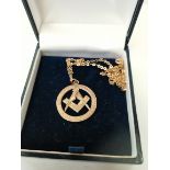 Gold masonic pendant on chain 5g