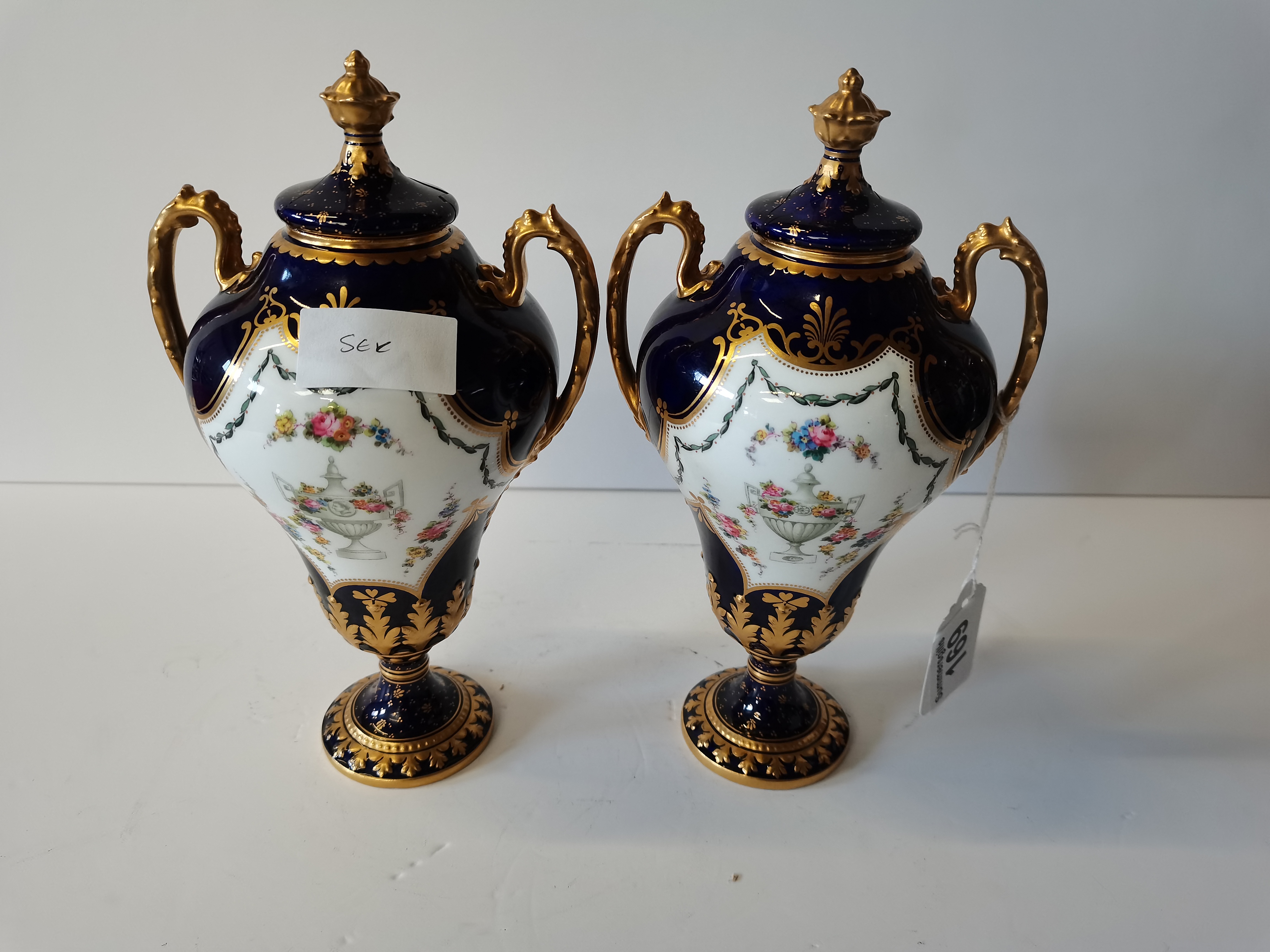 A Pair of Royal Crown Derby Urns