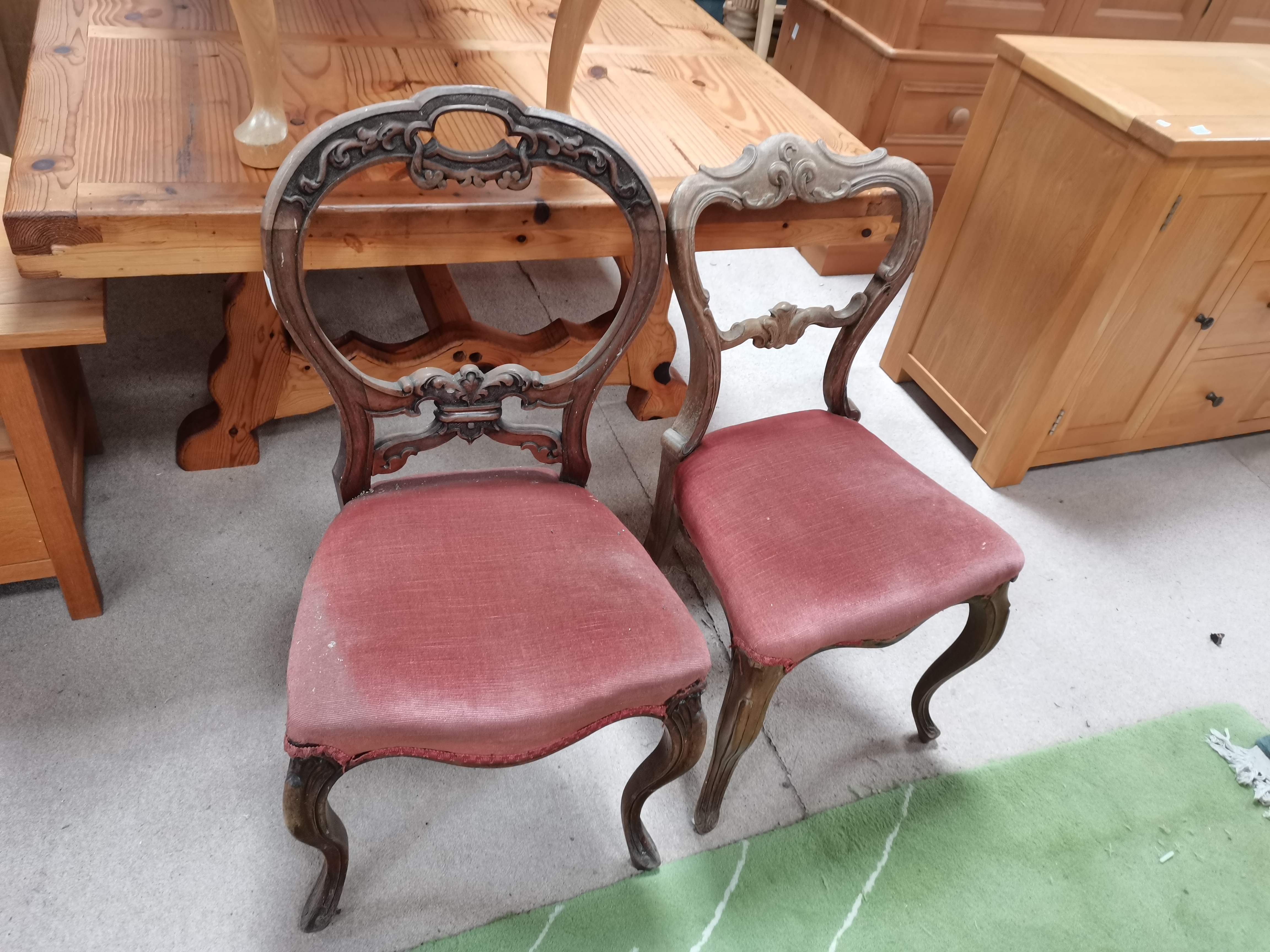 2 x Victorian dining chairs