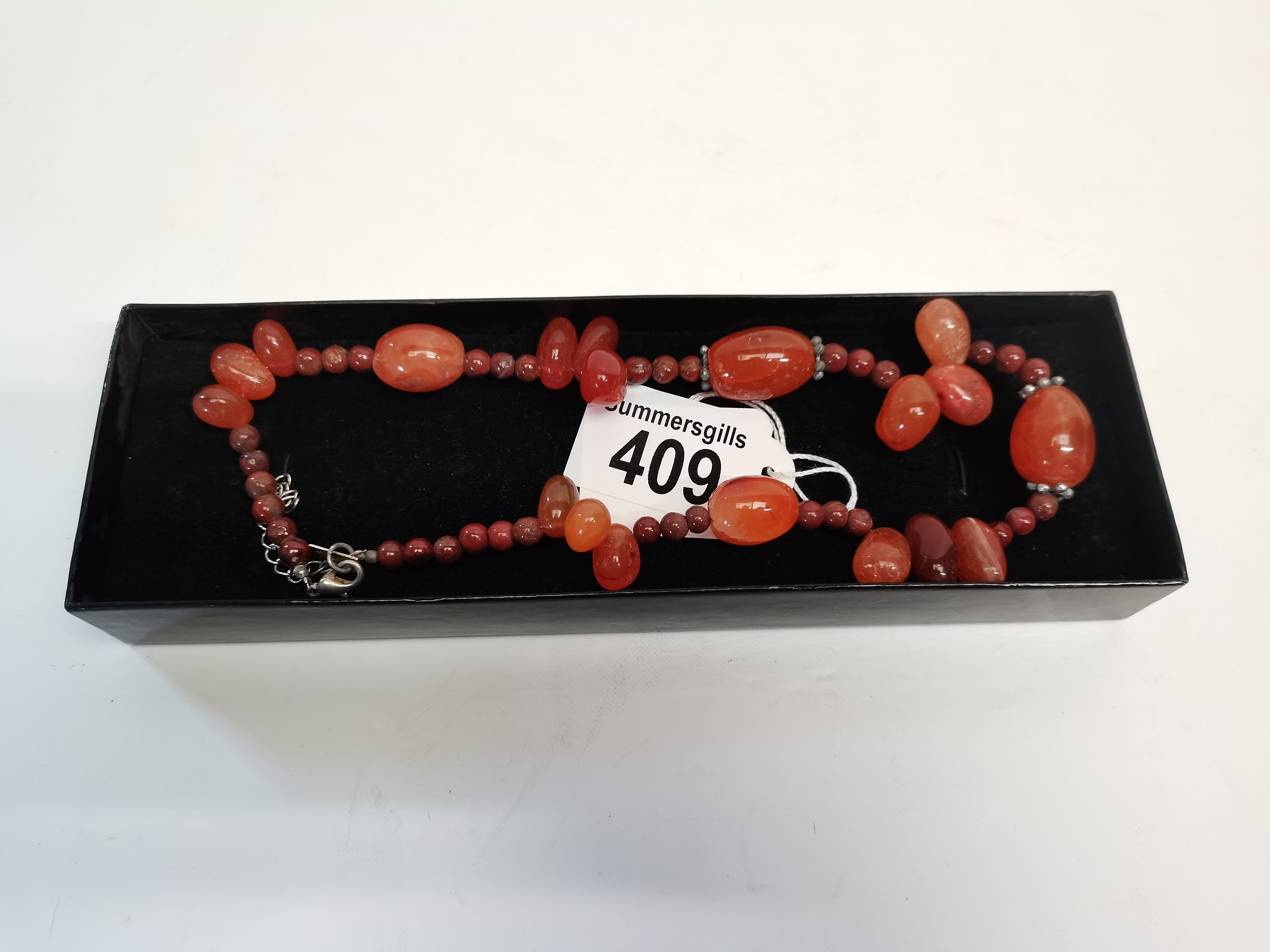 Amber Coloured Bead Necklace