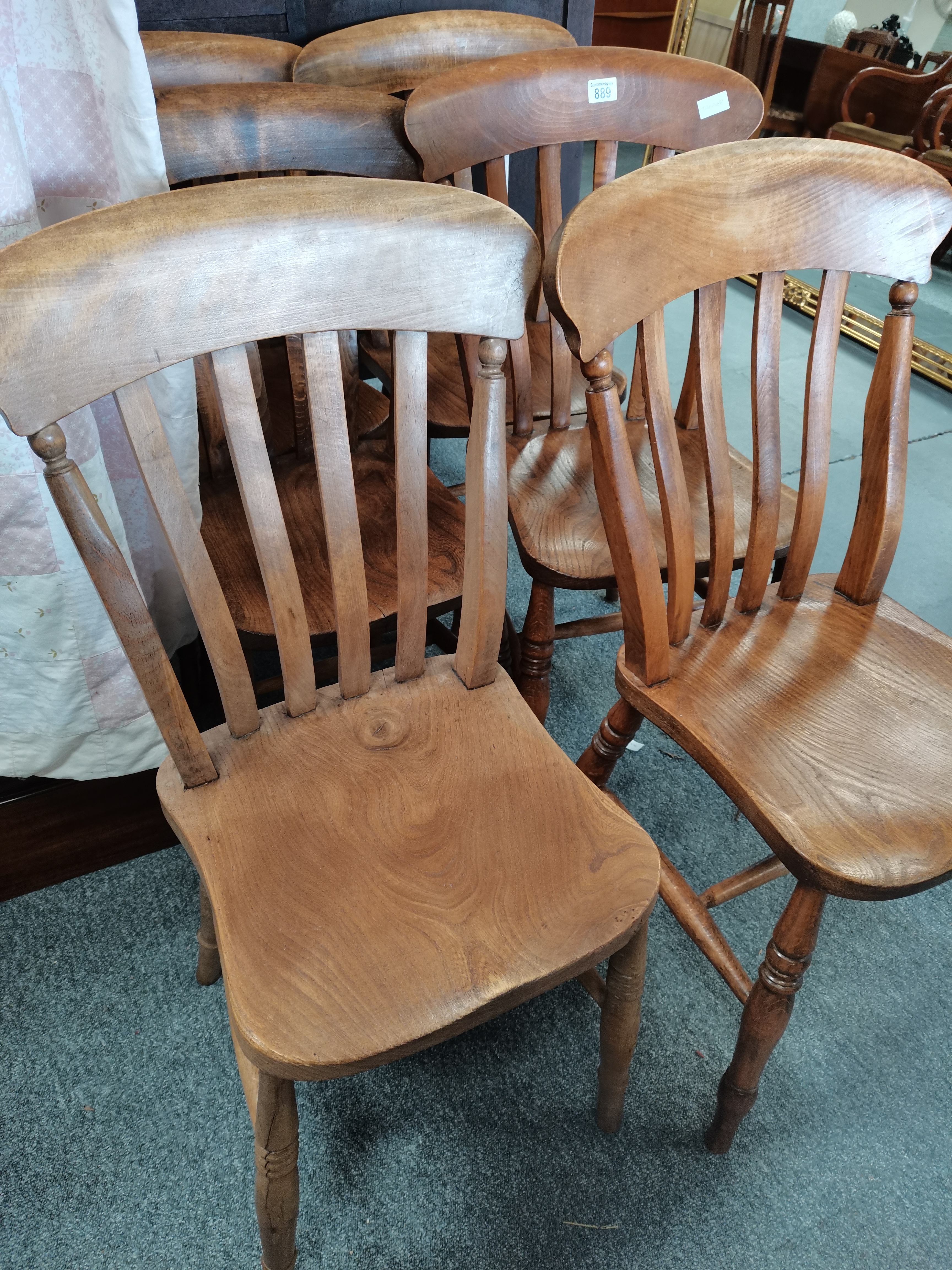 Set of 6 Antique windsor kitchen chairs - Image 2 of 2