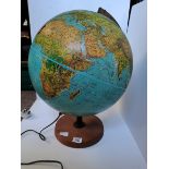 Light up Globe On Wooden Stand (Some Damage)