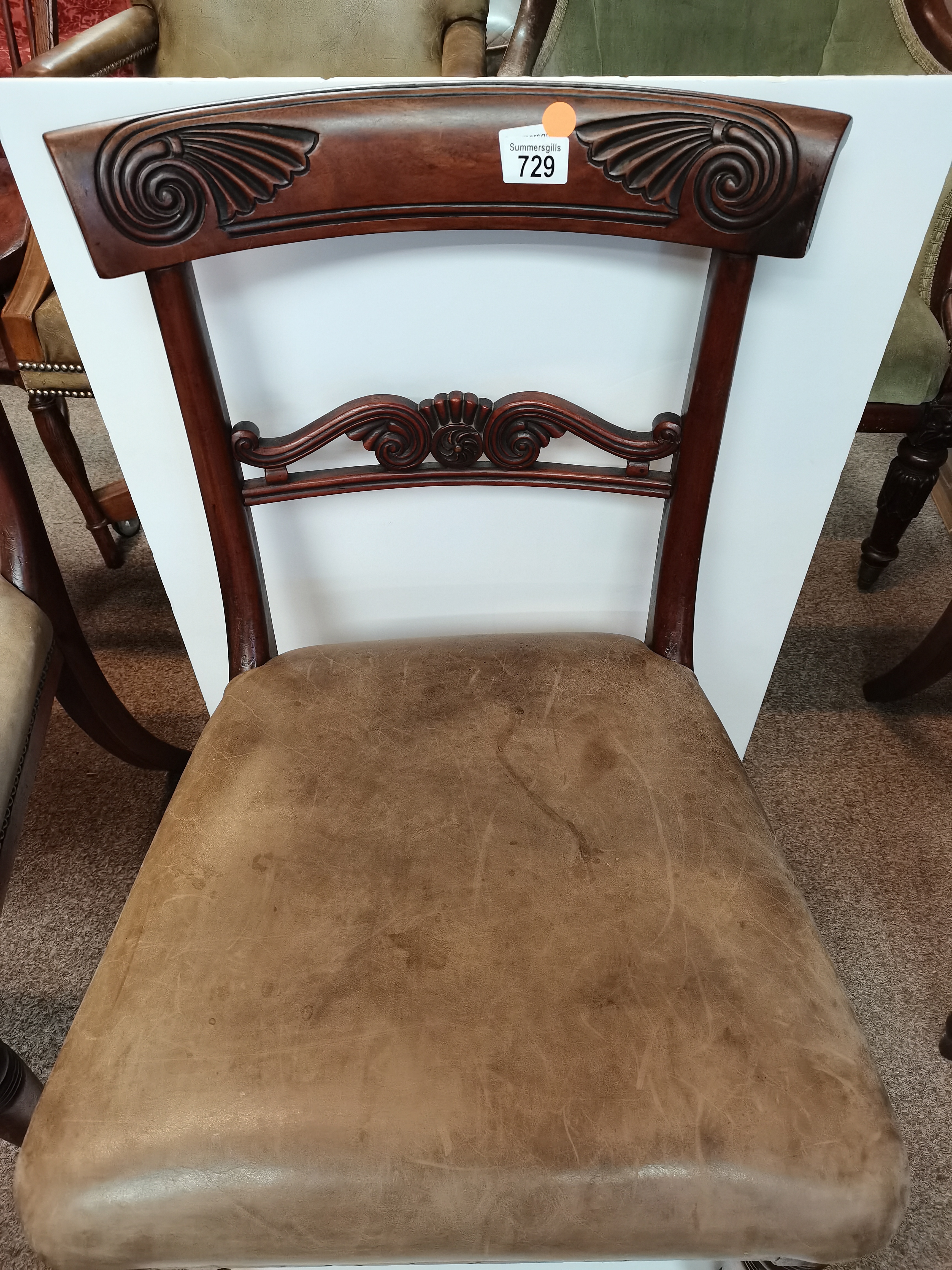 Set of 6 Victorian dining chairs - Image 2 of 3