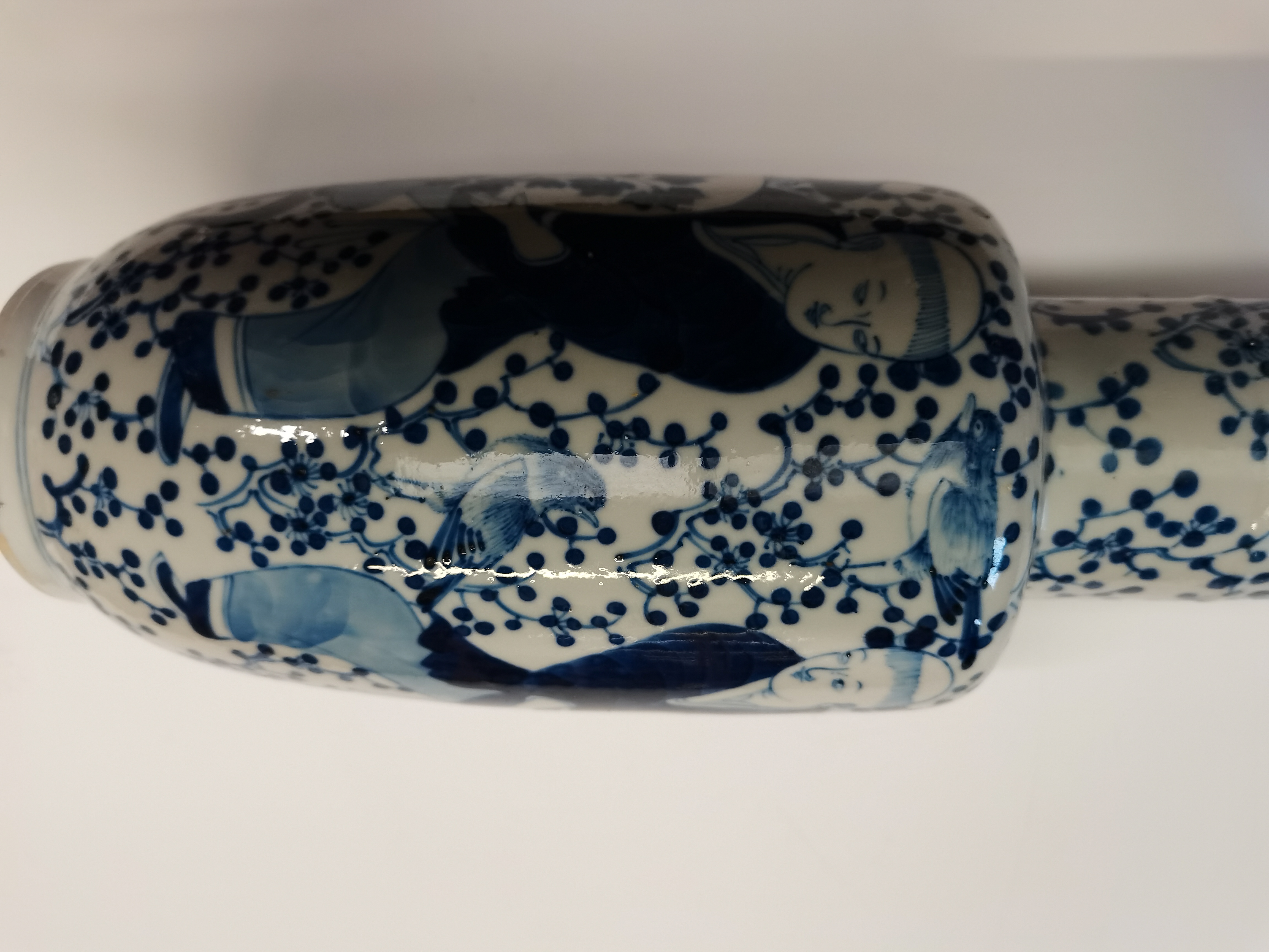 30cm early Chinese blue and white vase with 6 characture mark ( ex con ) - Image 10 of 11