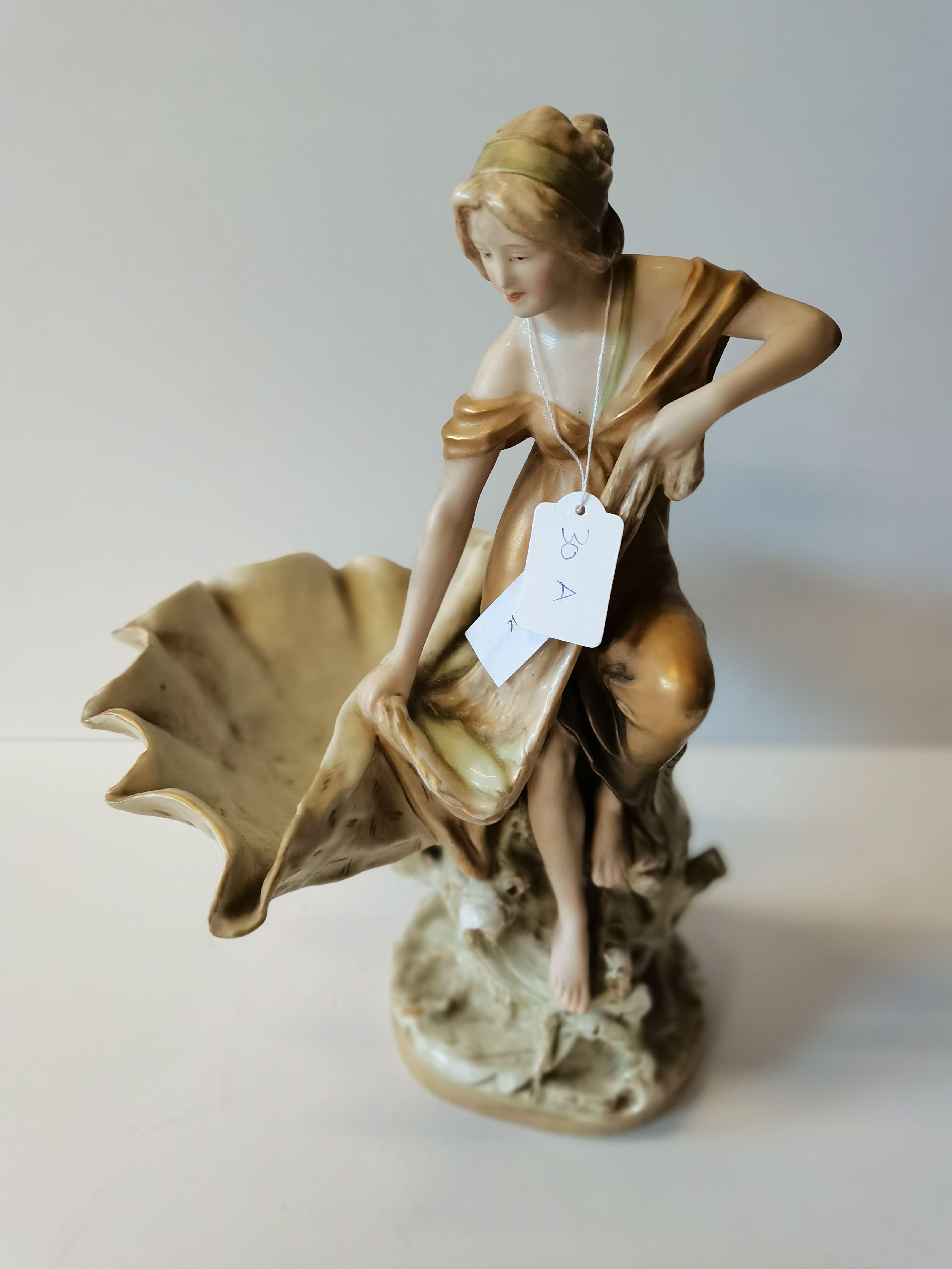 35cm Cherub lady with shell by Royal Dux