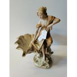 35cm Cherub lady with shell by Royal Dux