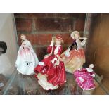 4 x Doulton lady figures