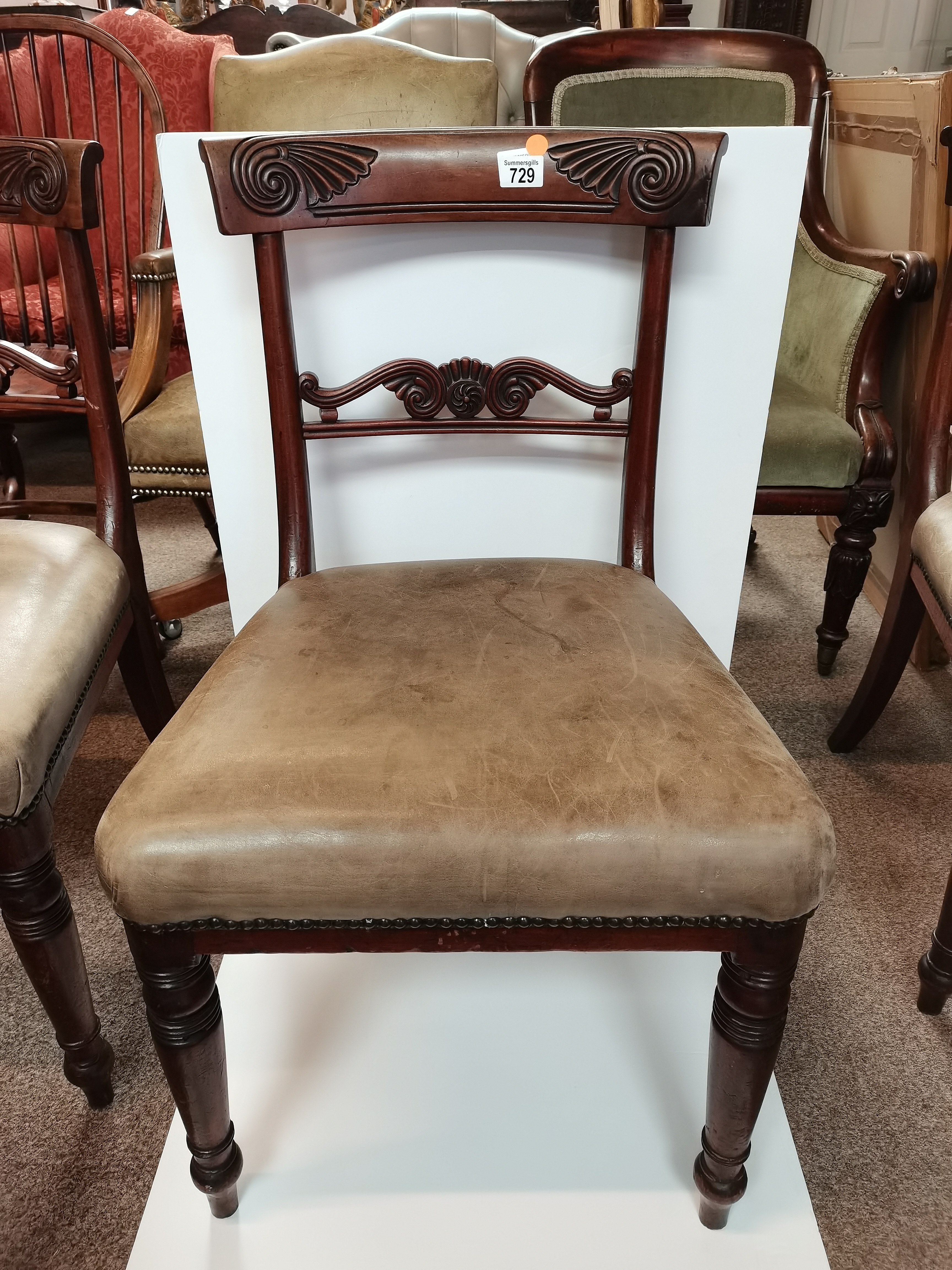 Set of 6 Victorian dining chairs - Image 3 of 3