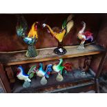 7 x murano glass birds