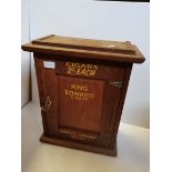 Small Lockable Cabinet with "King Edward Cigars" Enscribed on Door