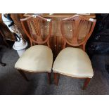 Antique mahogany with inlay pair of chairs in the Sheraton style