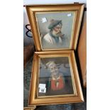 Pair of oil on canvas of old fisherman signed F Vitaly
