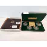 2 Olympic commemorative coin proof sets: Canadian Montreal 1976 and Isle of Man Moscow 1980