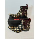 1 pair of Jeffery West Skull Gold pattern boots Size 10