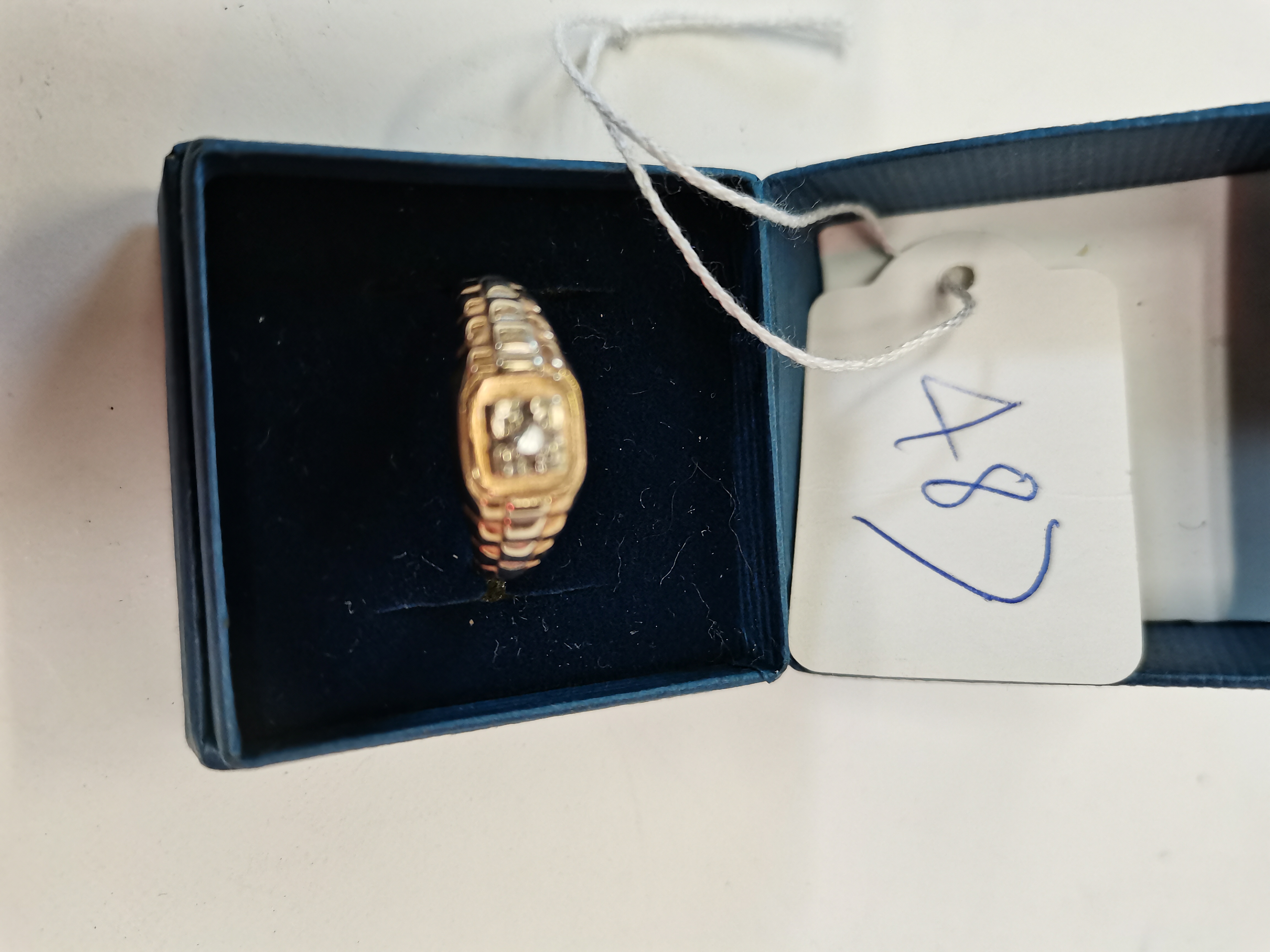 9ct gold rolex style ring with centre diamond size U 4g - Image 2 of 2