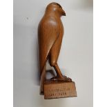 Yorkshire Oak 29cm height carved bird by T A Middleton June 1958