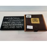 Proof set of first decimal British coins 1971 and set of Canadian coins