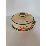Clarice Cliff Bizarre tureen, lid and plate ( good condition no damage )