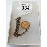 1885 gold sovereign weight 10g on necklace