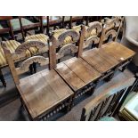 4 x Oak dining chairs