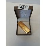 Cartier gold plated cig. Lighter marked Swiss made 09255L