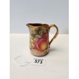 Royal Worcester fruit decoration 10cm jug by J Freeman