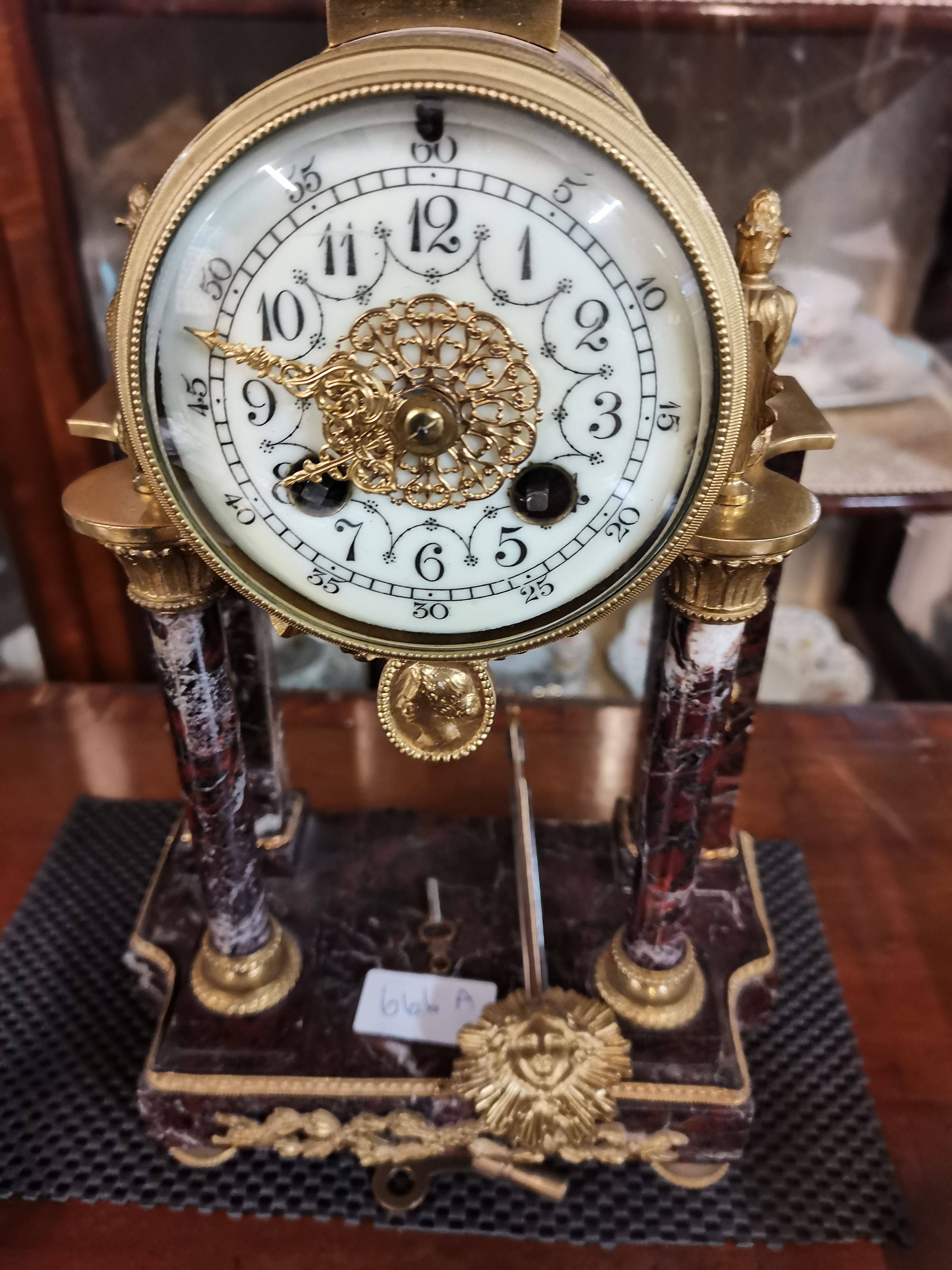 French marble and gilt clock garniture set - Image 2 of 5