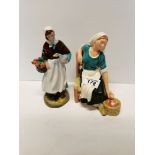 2 Royal Doulton Figures HN2160 "The Apple Maid" and HN1991 "Country Lass"