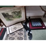 Chinese pictures, and chess set
