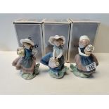 3 Lladro figures: 05221, 05222, 05223